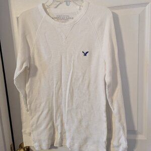 Men's white thermal long sleeve shirt, size Med, $11.